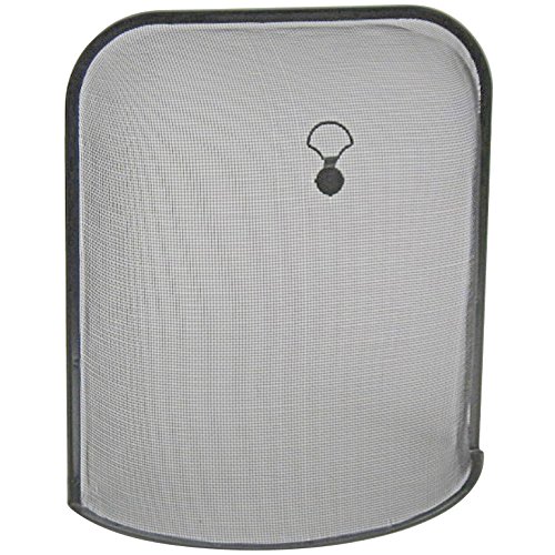 Traditional Curved Fire Guard Surround Screen with Fine Mesh and Black Detailing - Height 60cm x Width 56cm x Depth 23cm