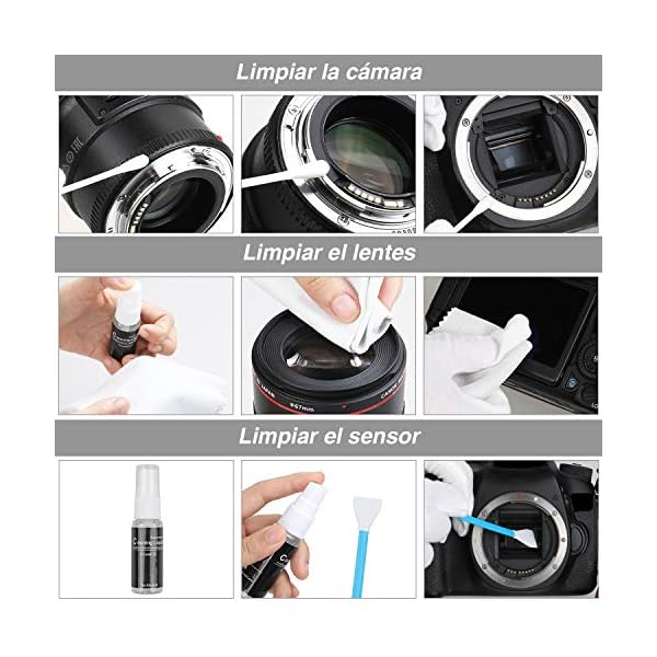 Zacro 49 en 1 Kits Limpieza Cámara Reflex Profesional para Cámaras Réflex y Lente Optica Cámaras Digitales DSLR Rebel… - Image 4