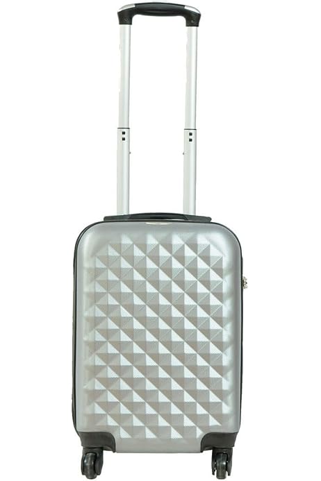 Acan Misiuss - Maleta de Viaje rígida, diseño con Rombos, 4 Ruedas de abs,  Trolley, Dura y Ligera, Cerradura de combinación numérica (Gris, 52 x 32 x  22 cm) : Amazon.es: Equipaje