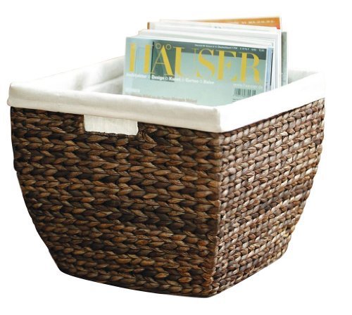 Zeitschriftenkorb mit Textileinlage
