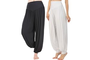 HOEREV Super Doux Spandex Pantalone Modale Harem Yoga Pilates