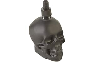 COCKTAIL7 Bocetta per Bitter Vetro Nero Opaco Forma di Teschio con Contagocce Skull Dash Bottle 60 ml