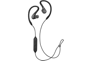 JVC HA-EC25W-B-U. Auriculares Deportivos con Ajuste Seguro y cómodo. hasta 6,5 Horas de batería. Resistente al Sudor. Cable antienredos. Bluetooth. Color Negro