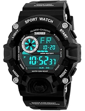 [Gesponsert]Herren Digital Uhren Wasserdicht Militär Armbanduhr Schwarz Sport Uhr