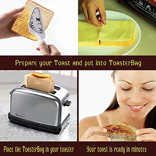 ALAIX Toasterbag Wiederverwendbare 100 Verwendung Non-Stick Sandwich / Snack Käse Toasties In einem Toasterschutz, 2 Pack - 3