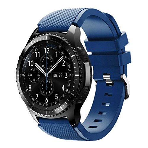 Para Samsung Gear S3 Frontier, DoraMe Moda de los Deportes de Silicona Pulsera Correa Bandera (Armada2)
