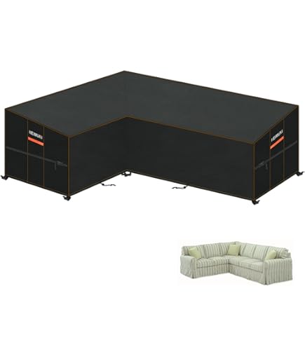 Zettum Afdekking voor tuinmeubelen, L-vorm, 215 x 280 x 80 cm, 600D Oxford PU, hoekbank, waterdichte beschermhoes