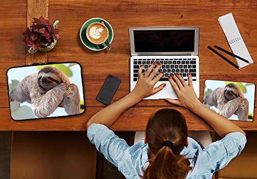 PEDEA Design Tablet PC Tasche 10,1 Zoll (25,6cm) mit Mauspad und schnurloser Maus, Chilling Sloth - 7