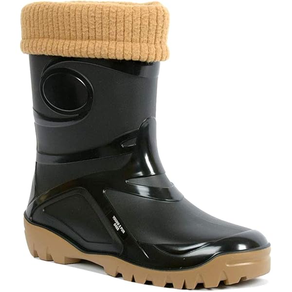 Meik Mangni Regenlaarzen Dames Rubberen Laarzen Chelsea Heren Waterdicht Winddicht Antislip Warm Comfortabele Regenlaarzen,Khaki,Maat:36 EU