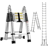 4,4 Metre 7+7 Basamaklı Al&uuml;minyum &Ccedil;ift Y&ouml;nl&uuml; A Tipi Uzayan Teleskopik Merdiven 4,4 M