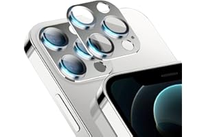 Niboow Kamera Linse Schutzfolie für iPhone 12 Pro, Kratzfest HD Klar Objektivschutz, Panzer Schutz Glas Aluminiumlegierung Linse Protector Hülle Kompatibel mit iPhone 12 Pro-Silber