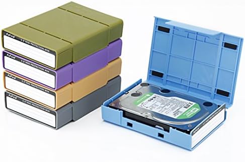 SISUN Professional Premium Anti-Static Hard Drive Protection case for 3.5 / 2.5 Inch HDD Storage Grey/Purple/Yellow/Blue/Green (3.5" Green)