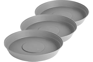 ‎GARRONDA Garronda Untersetzer Blumentopf aus Kunststoff 1 Stück oder 3er Pack Plastik Pflanztopf Pflanzen Untersetzer rund für Pflanztöpfe Set GD-0023 (3 Stück Grau, ⌀ 18cm H 3,5cm)