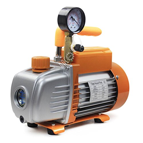 BACOENG 3CFM Einstufige Vakuumpumpe 85 L/Min Unterdruckpumpe mit Manometer HVAC - 4