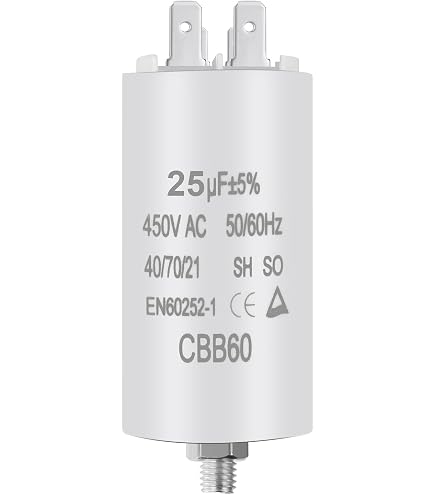 PATIKIL CBB60 15uF Running Capacitor – AC 450V, 2-Wire, 50/60Hz, 75x40mm Cylinder With Screw For Washing Machines, Water Pumps & Motors