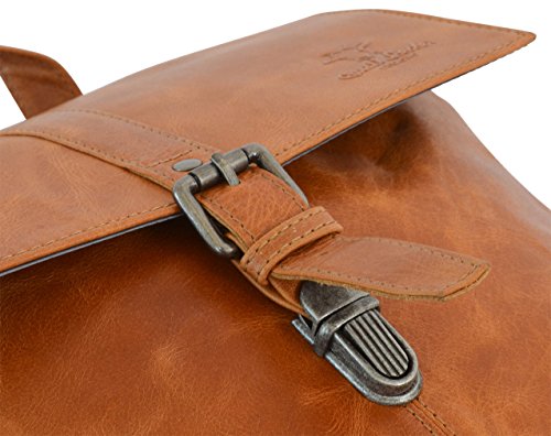 Gusti Leder studio „Jaime“ Rucksack Lederrucksack Cityrucksack mit wasserfestem Innenfutter Laptoprucksack 14″ für Outdoor Laptop Rucksack Bordtasche Allrounder Büffelleder Vintage Braun 2M21-20-1wp - 8