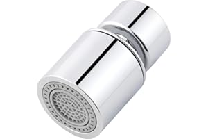 Hibbent Aérateur, Mousseur Robinet Filetage Femelle de 22 mm (FM22) de Cuisine, Économiseur d'eau Double Fonction Rotation à 360 Degrés