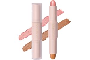 KIMUSE Contouring Maquillage, 2 in1 Double-ended Contouring Stick, Crème Blush Visage Bronzer Contouring Visage Beauté : Texture Onctueuse