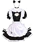 BellaPunk Damen French Maid Costume Dress kostüm Sexy Lolita Kleid Cosplay Uniform Schwarz 4 pcs