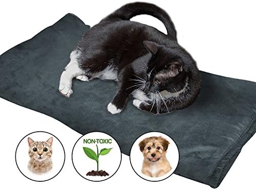 Large Thermal Pet Warming Bed - Best For Dogs and Cats - 100% Pet Friendly and Soft Pet Mat- XL- Couch Protecting Pet Pad (Gray)