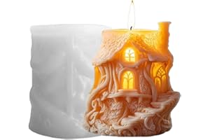 Junhui Casetta di Natale Stampo Candela, Stampo Candela Stampi in Silicone, 3D Forma di Natale Stampo per Candele in Silicone per Realizzare Candele, Saponi