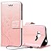 Produktbild VemMore Huawei Honor 6X Hülle Handyhülle Schutzhülle Leder PU Wallet Flip Case Bumper Lederhülle Ledercase Schmetterling Blumen Muster Klapphülle Ultra Slim Dünn mit Kartenfach Standfunktion Klappbar Magnetisch Silikon Backcover - Rose Gold