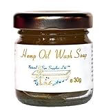 30g Face & Body Wash Soap, British Naturally Anti-Bacterial Hemp Oil Soap for Sensitive, Allergy, Acne and Trouble-Prone Skin, in glass jar