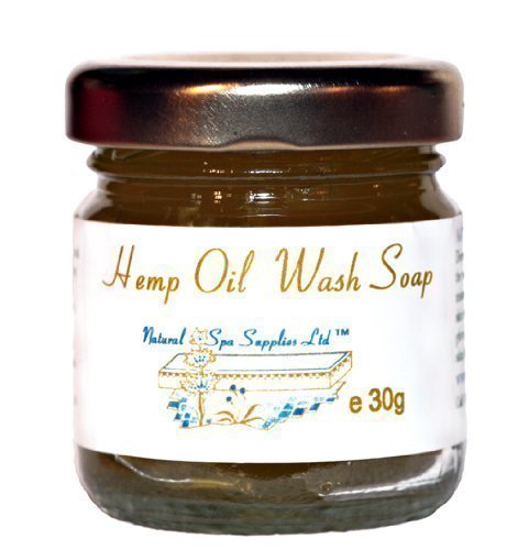30g Face & Body Wash Soap, British Naturally Anti-Bacterial Hemp Oil Soap for Sensitive, Allergy, Acne and Trouble-Prone Skin, in glass jar