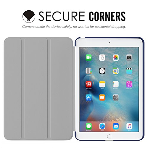 MoKo Hülle für iPad Mini 4 – Ultra Slim Lightweight Schutzhülle Smart Cover mit Auto Schlaf / Wach Funktion und Standfunktion für Apple iPad Mini 4 7.9″ IOS 2015 Genaration Tablet, Marineblau - 8
