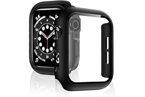 R&B SPORTS & LEISURE Apple Watch 44MM Screen Protector, Two Black iWatch Case 44MM, Suitable For Series 6 5 4 SE