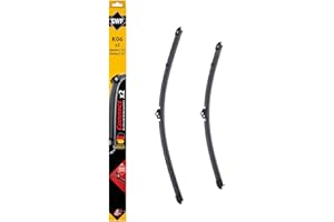 SWF Connect Wycieraczka, K06, Zestaw Wykonany w Niemczech, Płaskie Wycieraczki dla Optymalnej Wydajności Wycierania, 600 mm/500 mm, Przód, Zestaw