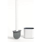 Busstier Adhesive Toilet Brush, Silicone Toilet Cleaning Set, Wall Mounted Hanger, Compact Design, Anti-Smell,