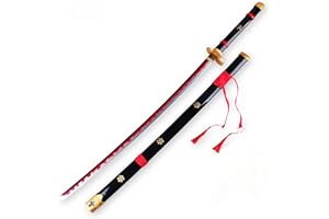 Uing Demon Slayer Wooden Sword For Roronoa Zoro, Enma, Japanese Katana, Anime Fans, Handmade, Anime Cosplay, Swords, Exquisite Wood, Collectibles, Black