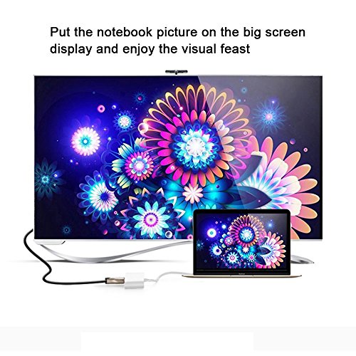 USB Typ-C auf HDMI / USB3.0 / USB 3.1 Typ-C Adapter, HuiHeng USB 3.1 Typ C USB-C 4K HDMI Digital AV Multiport Adapter für MacBook, Chromebook Pixel und mehr - 9