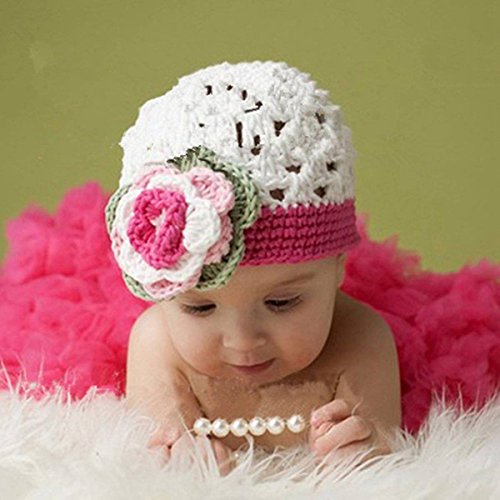 DAYAN Cute 2pcs Newbaby Girl Newborn Princess 0-2 Months Knit Crochet Hat and Skirt Photo Prop Outfits