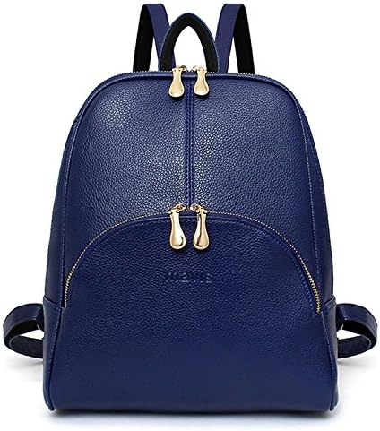 TWOPAGES® Faux Leather Mini Backpack for Women Casual Fashion Backpack for Girls Medium Blue
