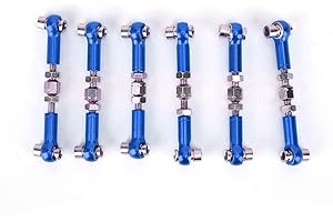 DILWE 6PCS RC Adjustable Servo Links Tie Rod Set Compatible with HSP/Redcat ZD Racing/Hpi/LRP/Wltoys 1/12 and 1/10 Drift Car Truck Buggy(Dark Blue)