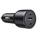 UGREEN 69W Car Charger PD 65W & 20W USB C Fast Charger QC 3.0 Phone Cigarette Adapter 3-Ports Compatible with iPhone 14 Pro M