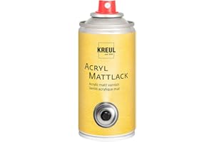 KREUL 821150 - Vernis acrylique mat, bombe aérosol de 150 ml, incolore, ne jaunit pas, vernis de protection universel à séchage mat pour carton, bois, verre, porcelaine, céramique, Colorless