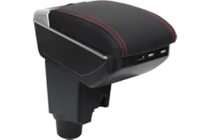 OYHCM Bracciolo Centrale per Toyota Yaris Hybrid 2015-2021, Doppio Scomparto, Pelle Nera, Facile da Installare, Accessorio Auto Personalizzato