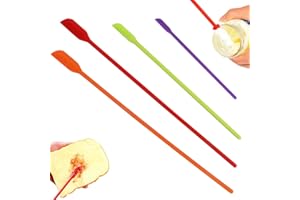 XiXiRan Espátula de Silicona Multicolor - 4 Mini Espátulas, Raspador de Tarro, Última Gota, Mango Largo - para Maquillaje, Belleza y Cocina