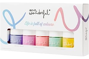 MR. WONDERFUL MR WONDERFUL - Estuche Laca de Uñas 5 x 8 ml, Cobertura Perfecta, Efecto Brillante y de Larga Duración, Fácil de Aplicar, Secado Rápido, Fórmula Vegana
