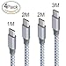 Price comparison product image Hootech USB Type C Cable, 4Pack 1M 2M 2M 3M Nylon Braided USB A to USB C Charger Cable Fast Charging Cord for Samsung Galaxy Note 8 S8 Plus, LG G5 G6 V30, HTC 10, Nexus 5X/6P,Google Pixel XL(Gray)
