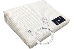 RIQINXIN Silver Fiber Grounding Sheet Soft Breathable Earthing Bed Sheet Sleep Therapy(193x203cm)