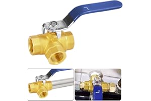 QINERSAW Dreiwegeventil Drei-Wege-Typ Ventil Dreiwege Kugelhahn 3 Wege Ventil Innengewinde Wasserrohr L-Bohrung Absperrventil für Wasser, Öl- und Luftleitungen Hebelgriff, DN15 1/2'' aus Messing