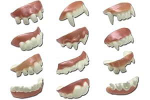 Tadipri 12 Piezas Dientes De Demonio De Halloween Dientes Falsos Dientes De Mordaza De Forma Aleatoria Para Halloween Disfraces De Fiesta