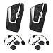 Produktbild Suaoki Intercom Motorrad Gegensprechanlage 1200m Reichweite Helm Sprechanlage, Verbindung mit Handy, Navi für Motorrad, Motorschlitten, Ski- und Radfahren (2er Set)