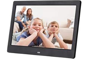 LQMILK Cadre Photo numérique, Cadre Photo numérique 10 Pouces 1024x600 LED Album Photo électronique, 16: 9 Affichage LED Photos, Musiques, Vidéos Alarme de Calendrier dalbum numérique, Prise en Charge USB