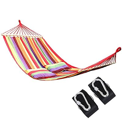 Songmics Hamac 240 x 150 cm avec Oreillers Sangles et Mousquetons Charge maximale 270 kg GDC22P