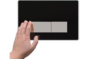 Mendorio placca di Comando WC Realizzata in vetro temperato,Compatibile con Geberit Sigma, UP300 e UP320, con Set di Leve di Scarico e Telaio di Montaggio,Dimensioni della Piastra 243×163 mm（Nero）